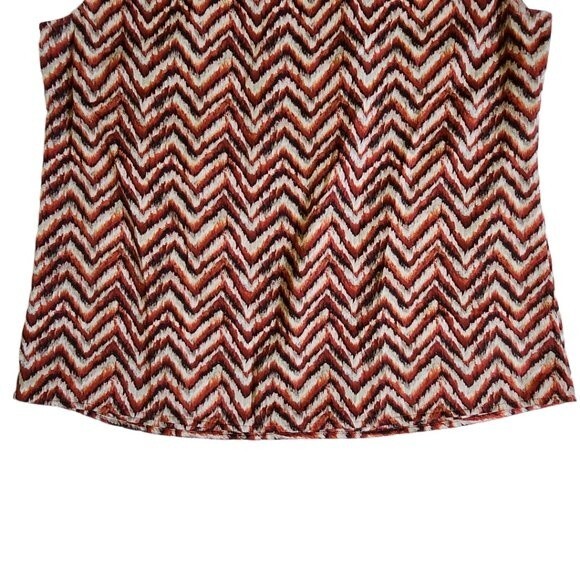 Chico's Black Label burnt orange rust southwestern top sz 1 - Picture 6 of 11